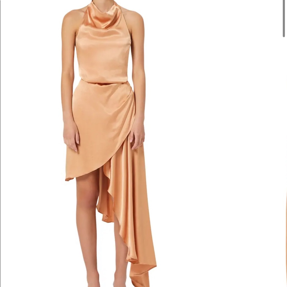 Lambent Asymmetric Halter Dress